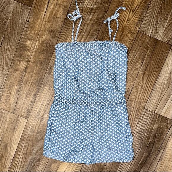 Vineyard Vines Girls Gustavia Block Print Romper Size Medium - Picture 2 of 15